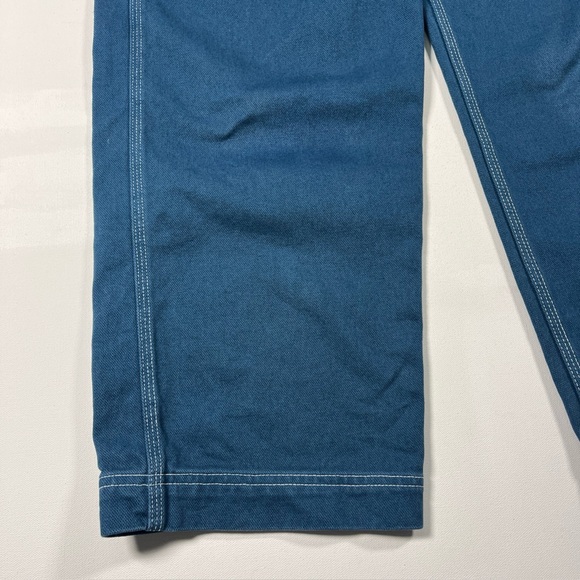 Big Bud Press Overalls Artist Togs Blue Bib White Stitch Gold Buttons Size S - Picture 4 of 16